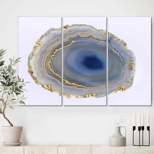 Designart - Golden Water Agate - Abstract Canvas Wall Art